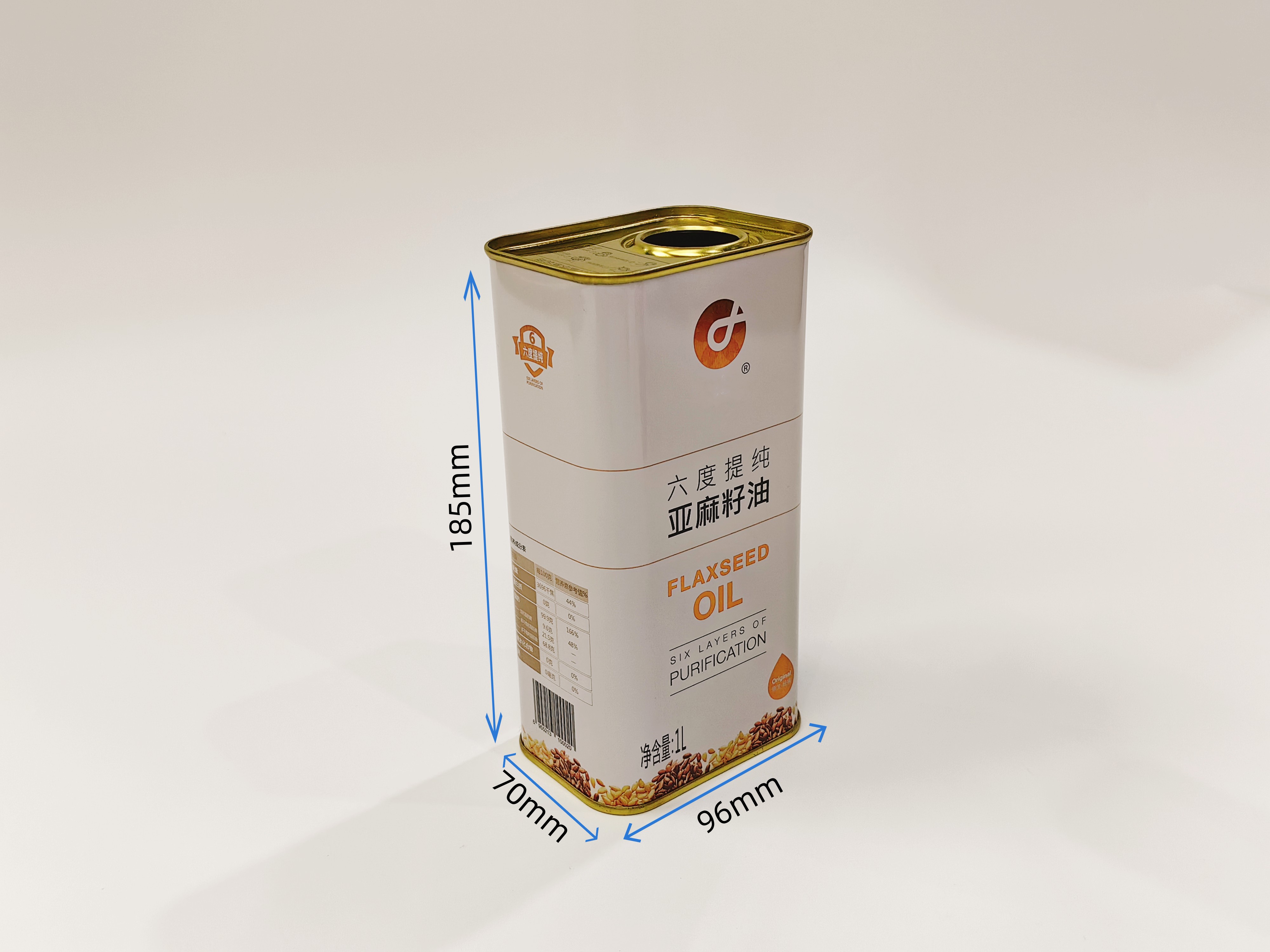 河北1升亞麻籽油鐵桶 河北哪里做亞麻籽油鐵罐包裝好？